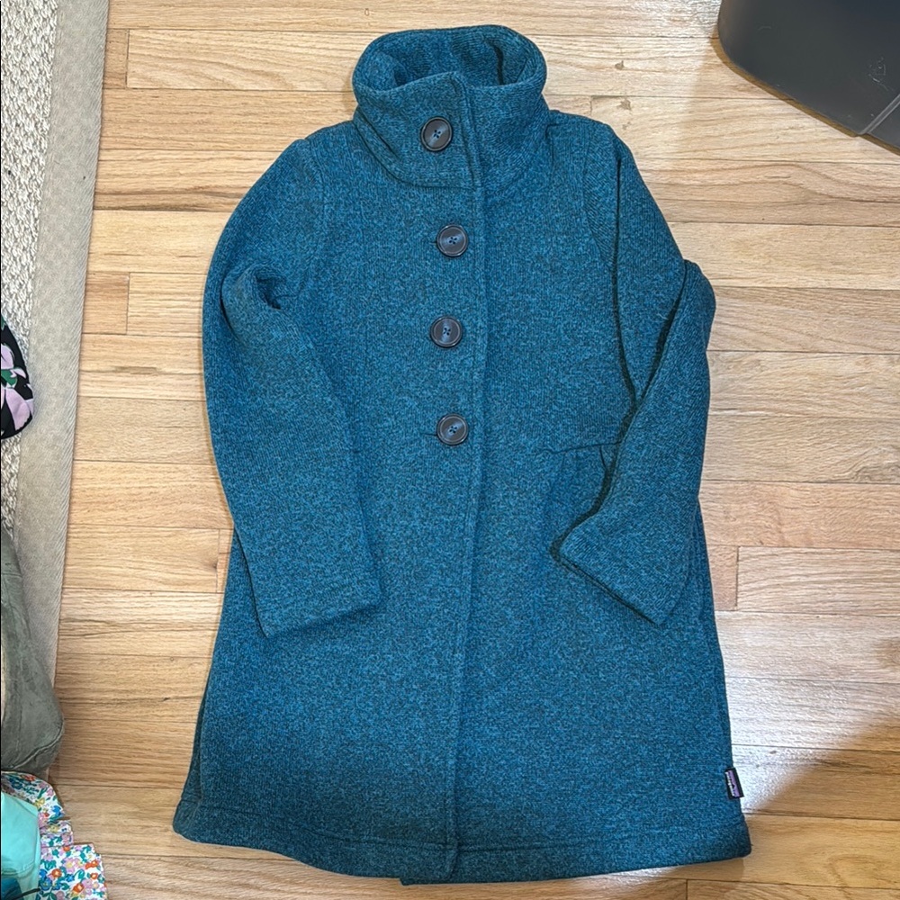 Kids Teal Button-Up Coat